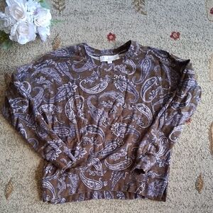 LOFT Brown Paisley Women's Top